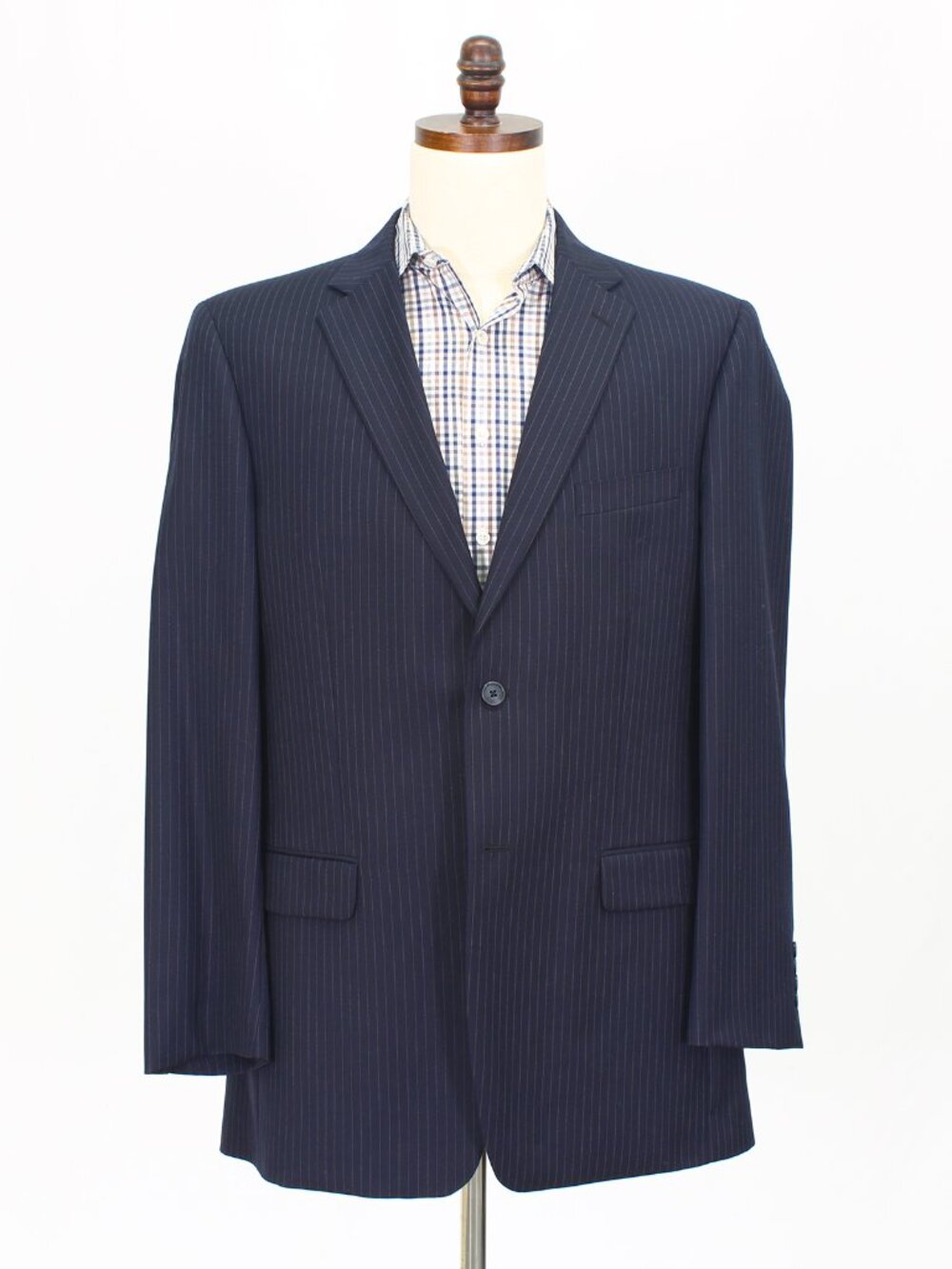 Tommy Hilfiger 42L Navy Blazer Sport Coat Jacket 2-Button Stripe Y480